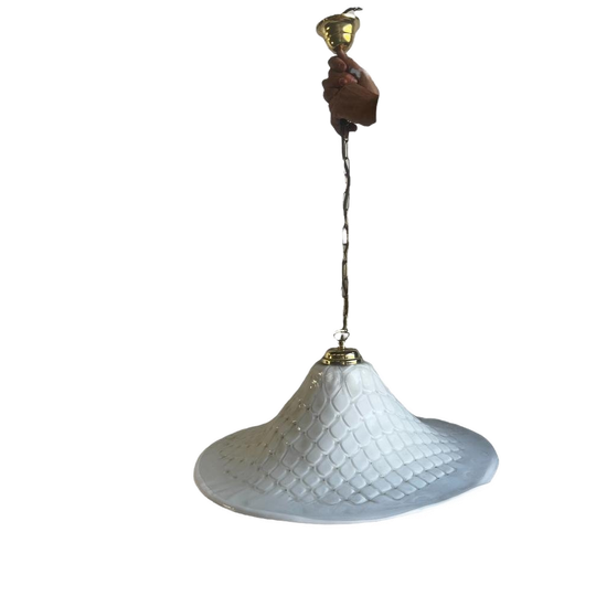Vintage Hanglamp In Glas / Heksenlamp Massive 1