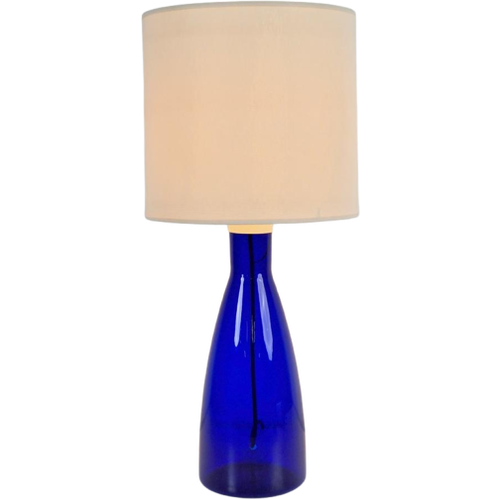 Vintage Philips Tafellamp Blauw Glas Fles Scandinavisch '50