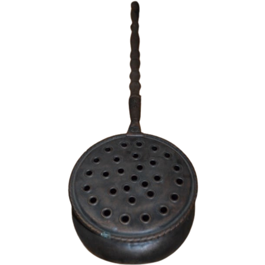 Bedden Pan Van Vroeger Met Eiken Steel En Koperen Pan 1