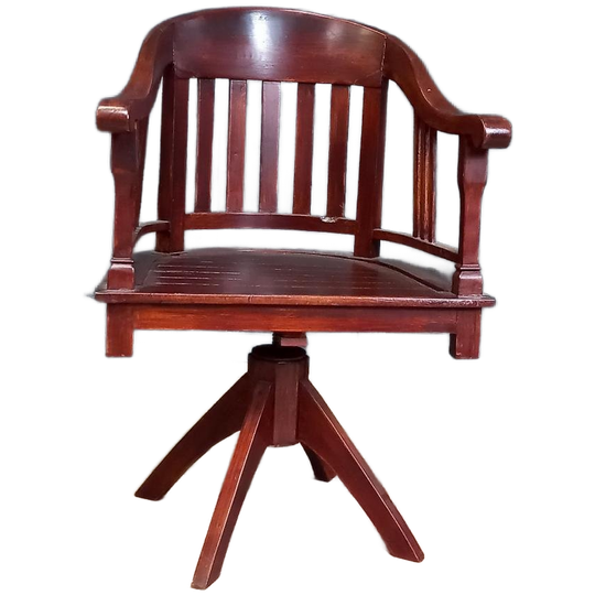 Mahoniehouten Bureaustoel Met Draaifunctie 1