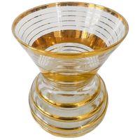 Art Deco Booms Glas De Rupel Vaas Verguld Goud 1930’s