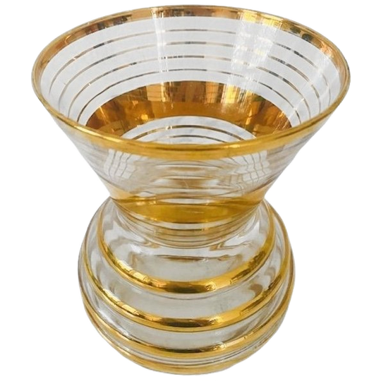 Art Deco Booms Glas De Rupel Vaas Verguld Goud 1930’s 1