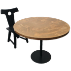Messing Gepatineerde Tafel Rond Wabi Sabi Gietijzer Voet Pedrali thumbnail 1