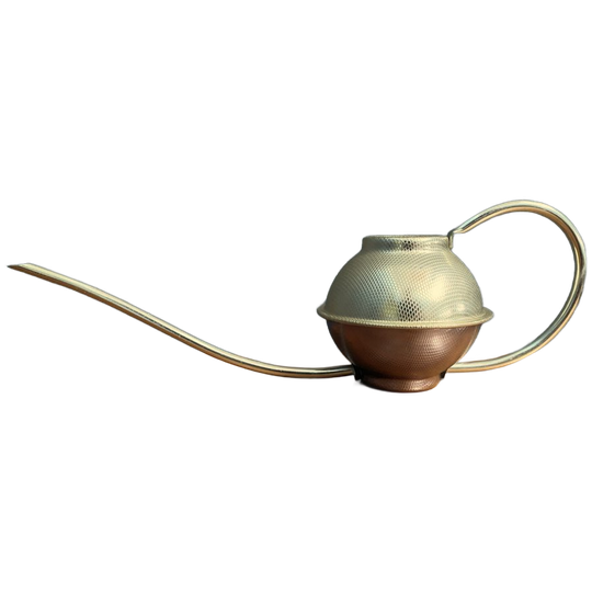 Brass Color Metal Watering Can 1960s 1