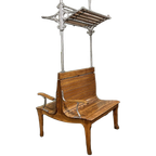 Treinbank Uit Zwitserland Art Nouveau Periode Met Bagagerek thumbnail 1