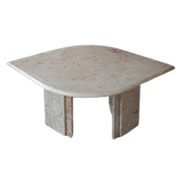 Marmeren Salontafel Teardrop Italië Jaren 80