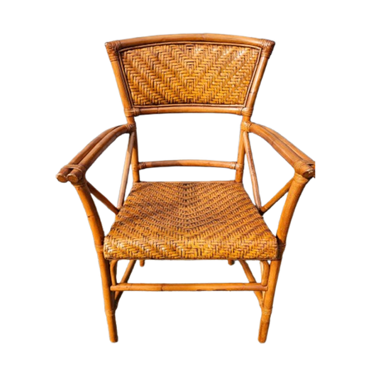 Vintage Rotan Bamboe Eetkamerstoelen 1970 1