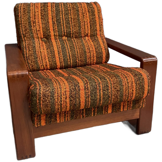 Heavy Teak Arm Chair By Emc Mobler Denmark 1