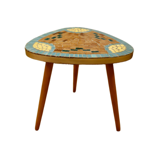 Vintage Mozaïek Bijzettafel Plantentafeltje Tafeltje 1