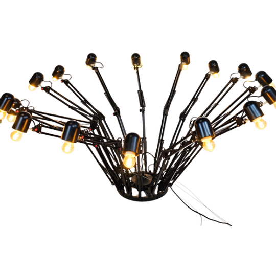 Industriële - Spider - Industriële Hanglamp - 16 Lichts - Metaal - Zwart - 2000 1