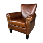 Vintage Leren Fauteuil – Donkerbruin thumbnail 1