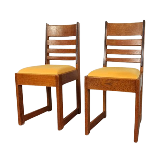 2 X Vintage Art Deco Amsterdamse School Stoelen, P/p/s 1