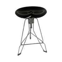 Yasu Sasamoto- Dulton - Industrial Vintage Bar Stool With Tractor Seating, Model Clipper Ii - Bla