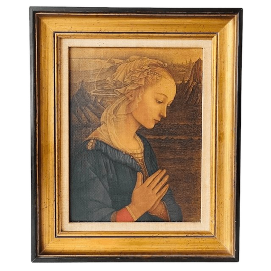 Vintage Schilderij Print Madonna Fra Filippo Lippi 1950’s 1