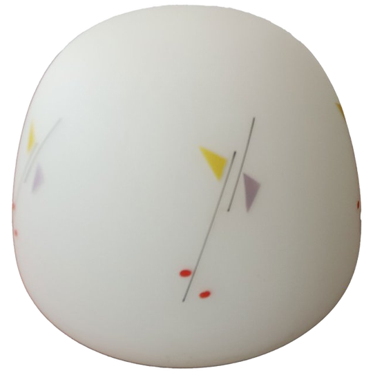 Vintage Design Plafonnière Opaline Met Grafiche Figuren, Jaren '50 1