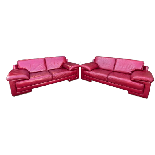 Paar Natuzzi Banken. Leer. 1