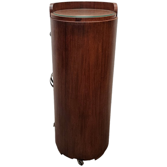 Frans Art Deco Mahonie Ronde Barmeubel, Circa 1930 1