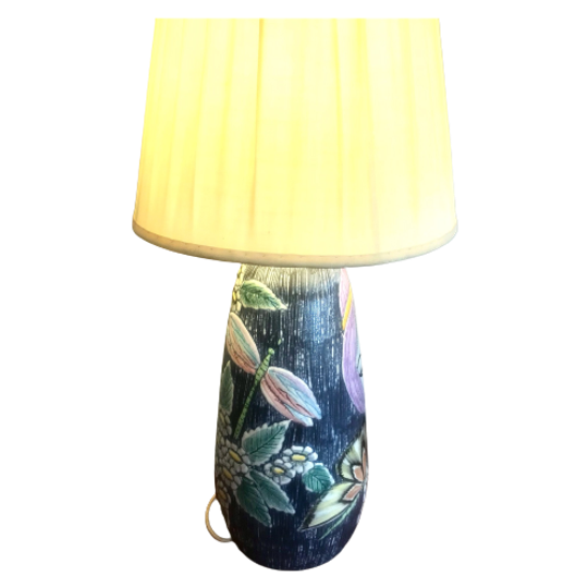 Vintage Keramiek Lampvoet Met Gezicht. Zweden 1960 (382b) 1