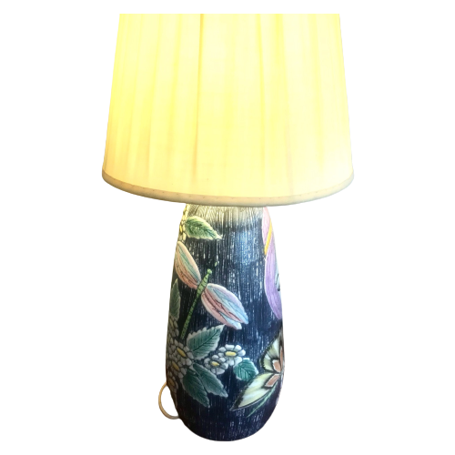 Vintage Keramiek Lampvoet Met Gezicht. Zweden 1960 (382B)