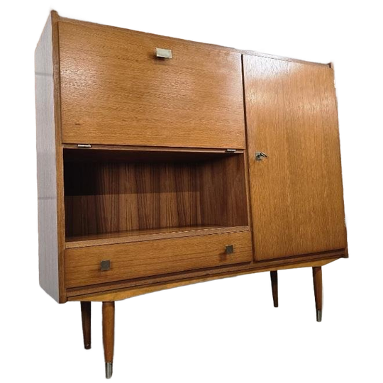 Vintage Houten Vitrinekast / Buffetkast / Barkast 1