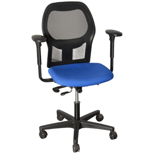 Ahrend 160 Bureaustoel, Blauw, Zwart Mesh, 4d Armleggers 1