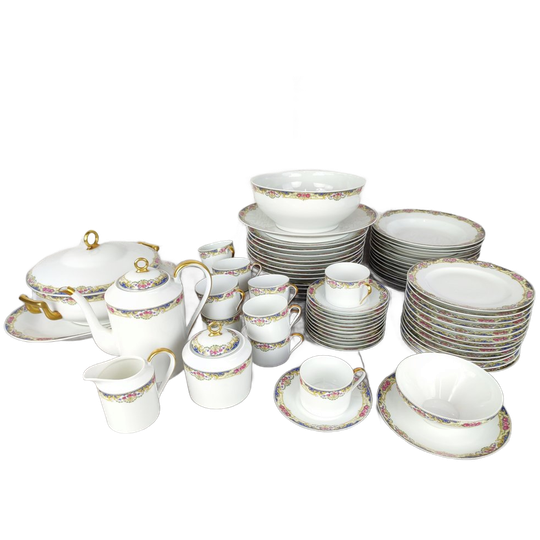 Uitgebreid Limoges Koffie & Eetservies 12pers. 1