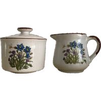 Prachtige Vintage Suikerpot En Melkkan Set