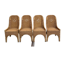 Rotan 4 Eetkamerstoelen Penelope Honingkleur