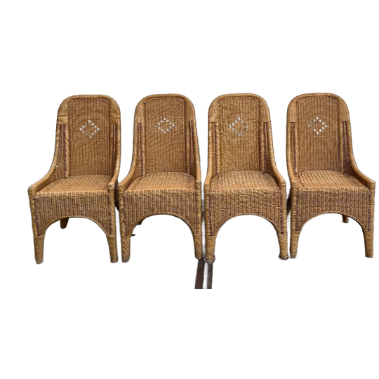 Rotan 4 Eetkamerstoelen Penelope Honingkleur 1