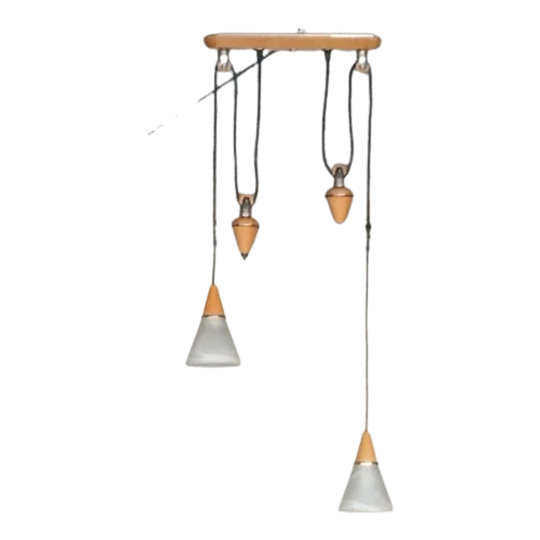 Retro Massive Design Plafondlamp Met Contragewichten 1