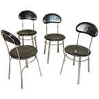Set Van 4 Vintage Postmodern Italiaans Eetkamerstoelen thumbnail 1