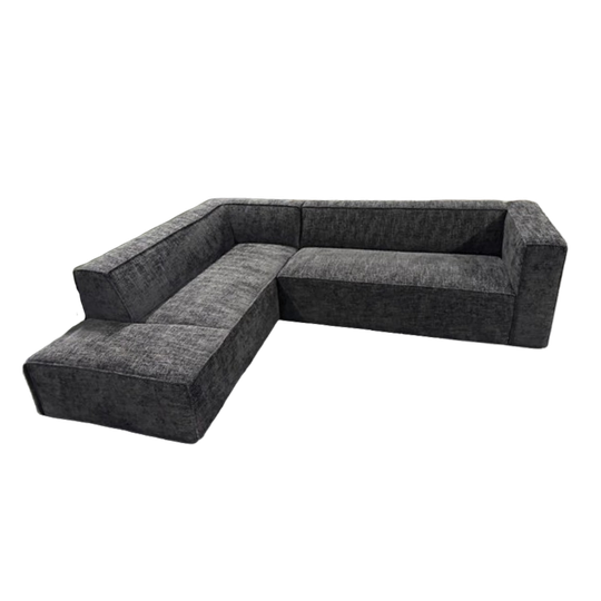 !!actie!! Hoekbank Memphis Black Chenille 1