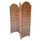 Vintage Rotan Kamerscherm, Roomdivider, Rieten Scherm thumbnail 1