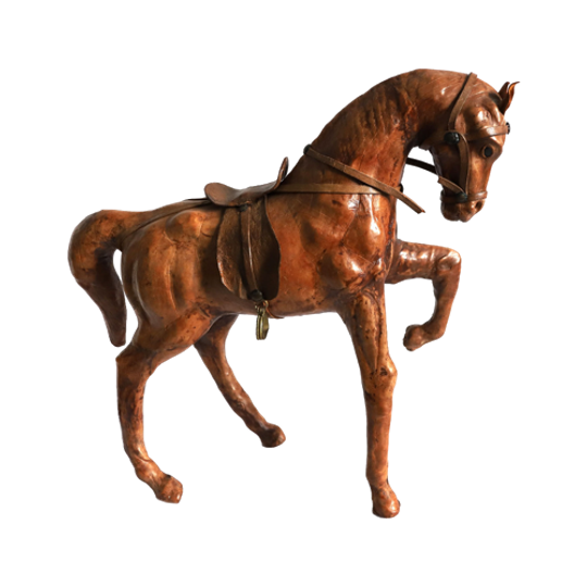 Vintage Paard Bekleed Met Leer, Tweede Helft 20e Eeuw 1