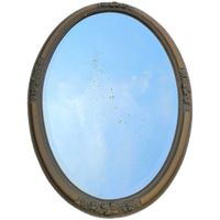 Oval Mirror / Plaster / Wood / 1930s / Facet Cut