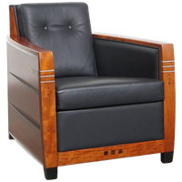 Luxe Art Deco Schuitema Design Fauteuil Model Frank Uit De Decoforma Serie Met Zwart Leer