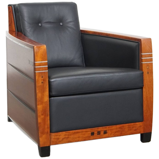 Luxe Art Deco Schuitema Design Fauteuil Model Frank Uit De Decoforma Serie Met Zwart Leer 1
