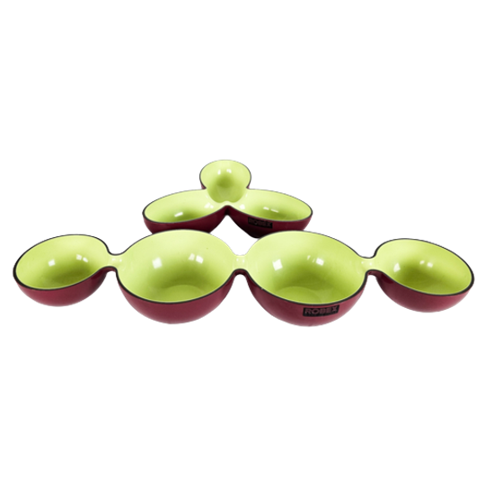 Robex - Made In Italy - Trifoglio Bowl - En 4 Section Serving Bowl - 'bruco' - Plastic Design - 9 1