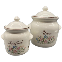 Set Vintage Potten Ui & Knoflook Pastel