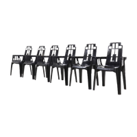 Set Of 6 Boston Chairs By Pierre Paulin For Henry Massonnet France 1980s