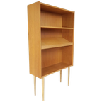 Vintage Deens Boekenkastje Eiken Fineer Met Lectuurgedeelte thumbnail 1