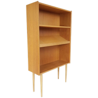 Vintage Deens Boekenkastje Eiken Fineer Met Lectuurgedeelte