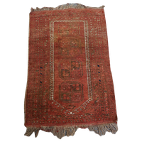 Uniek Oud Oosters Vloerkleed Met Voornamelijk Rood Tinten 119x73cm
