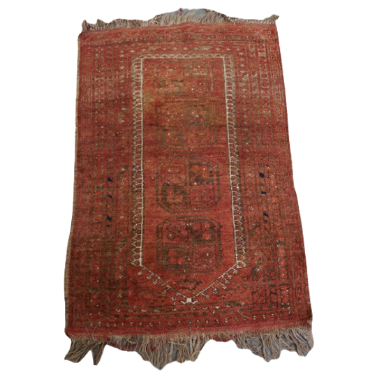 Uniek Oud Oosters Vloerkleed Met Voornamelijk Rood Tinten 119x73cm 1
