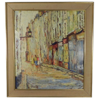 Schilderij Van Een Straat In (Waarschijnlijk) Parijs, Jaren 50 thumbnail 1