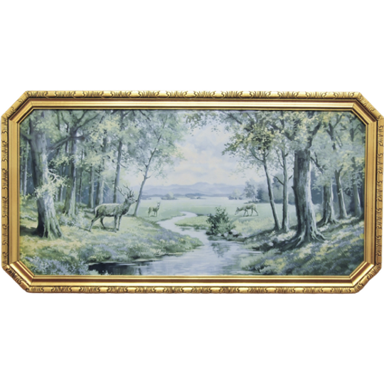 Gouden Horizontale Lijst Print Herten 1