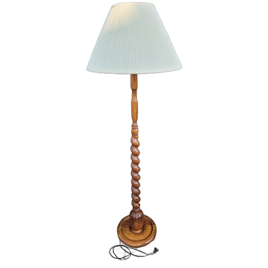 Vintage Turn Vloerlamp Hout ’60 Spindel Mid Century Japandi 1