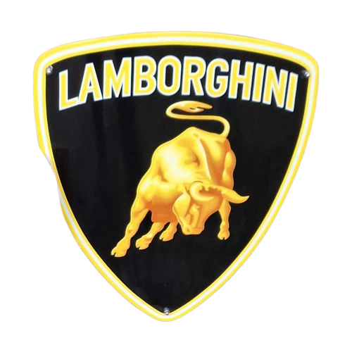 Tof Emaille Dealerbord, Schild Met Het Lamborghini Logo.