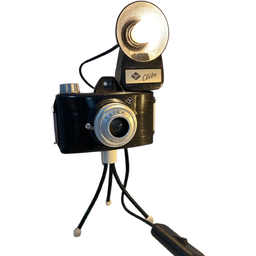 Retro Cameralamp Met Flits En Statief