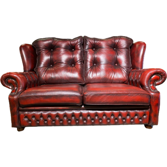 Engelse Springvale Chesterfield 2,5 Zits Bank Suzanne Antiek Rood 1